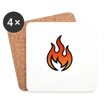 Flame Fiery Gradient Warm - Coasters (set of 4) - white - Front