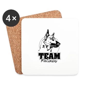 TEAM MALINOIS Wilsigns Dog Sport Dog Gift - Coasters (set of 4) - white - Front