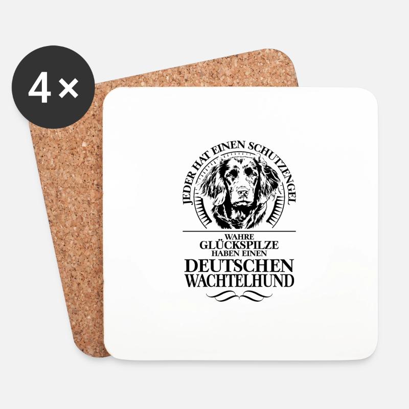 DEUTSCHER WACHTELHUND Schutzengel Hunde Wilsigns - Untersetzer (4er-Set) - Weiß
