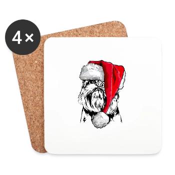 Santa BELGIAN DWARF HANDLE Christmas Wilsigns - Coasters (set of 4) - white - Front