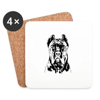 CANE CORSO ITALIANO Portrait Dog Dogs Wilsigns - Coasters (set of 4) - white - Front