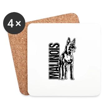 MALINOIS Portrait Hund Hunde Wilsigns - Untersetzer (4er-Set) - Weiß - Vorne
