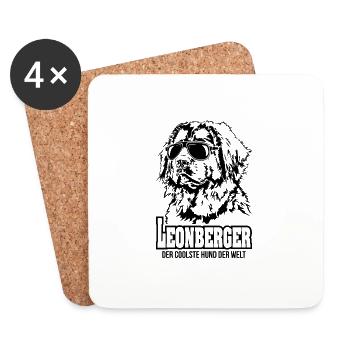 LEONBERGER coolster Hund Hundespruch Hunde - Untersetzer (4er-Set) - Weiß - Vorne