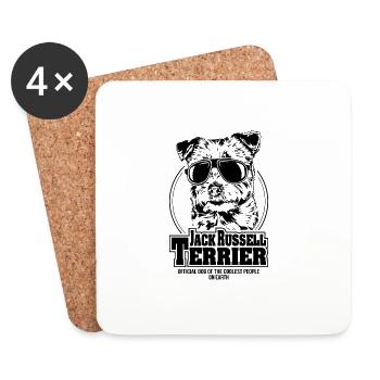 JACK RUSSELL TERRIER coolest people Hunde Spruch - Untersetzer (4er-Set) - Weiß - Vorne