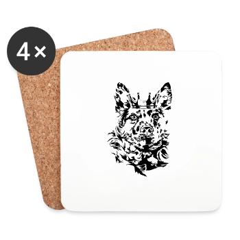 Chien de couronne hongrois MUDI Wilsigns - Dessous de verre (lot de 4) - blanc - Devant
