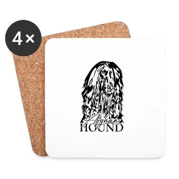 AFGHAN HOUND Portrait Wilsigns Dogs Dog - Coasters (set of 4) - white - Front