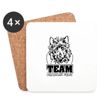 TEAM AUSTRALIAN TERRIER Hunde Hundesport Wilsigns - Untersetzer (4er-Set) - Weiß - Vorne