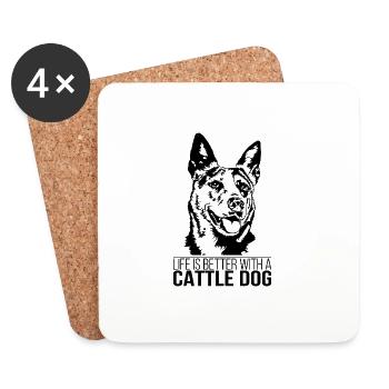 La vie de chien de bétail est meilleure Hunde Hund Wilsigns - Dessous de verre (lot de 4) - blanc - Devant