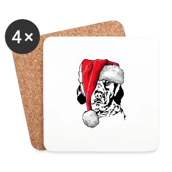 Santa Epagneul Breton Weihnachten Hunde Wilsigns - Untersetzer (4er-Set) - Weiß - Vorne