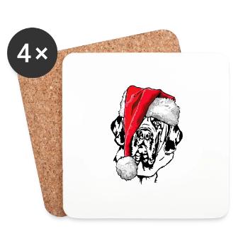 Santa English Mastiff Weihnachten Hunde Wilsigns - Untersetzer (4er-Set) - Weiß - Vorne