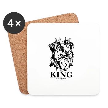 Australian Shepherd King of everything Wilsigns - Coasters (set of 4) - white - Front