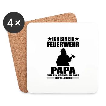 Feuerwehr - Untersetzer (4er-Set) - Weiß - Vorne
