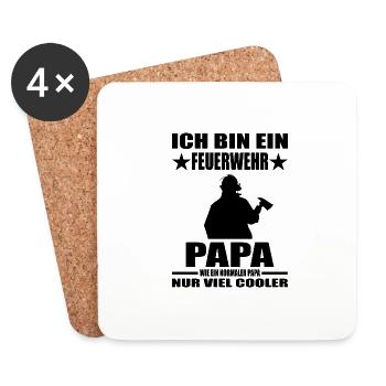 Feuerwehr - Untersetzer (4er-Set) - Weiß - Vorne