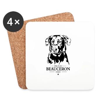 Beauceron Dad Dog Berger de Beauce Dogs Wilsigns - Coasters (set of 4) - white - Front