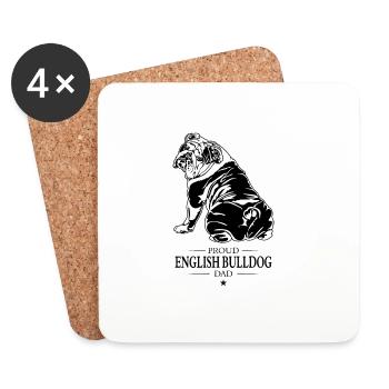 English Bulldog Dad Englische Bulldogge Wilsigns - Coasters (set of 4) - white - Front