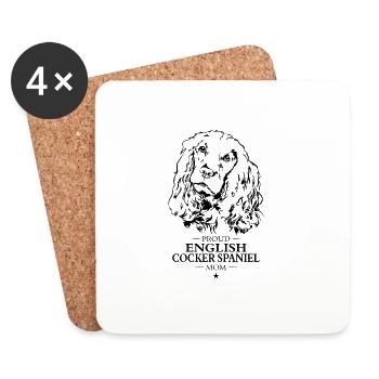 Cocker anglais Épagneul Maman Chien Chien Wilsigns - Dessous de verre (lot de 4) - blanc - Devant