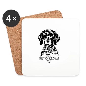 Deutsch Kurzhaar Dad Hunde Hund Wilsigns - Untersetzer (4er-Set) - Weiß - Vorne