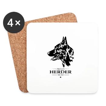 Herder Mom Hunde Hund Wilsigns - Untersetzer (4er-Set) - Weiß - Vorne