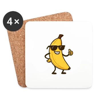 Banana Comic - Coasters (set of 4) - white - Front