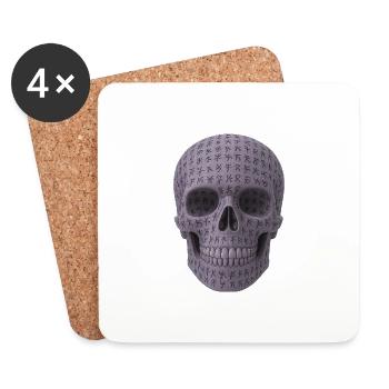 Viking Runen Skull - Untersetzer (4er-Set) - Weiß - Vorne