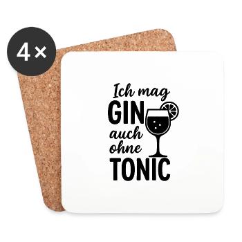 Gin without tonic - Coasters (set of 4) - white - Front