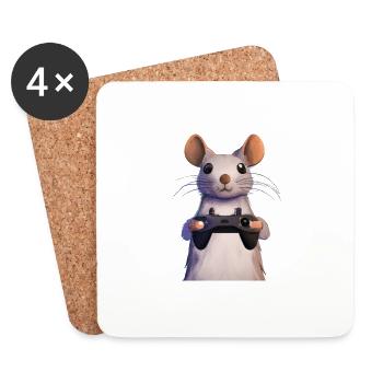 Maus - Untersetzer (4er-Set) - Weiß - Vorne