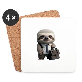 Business Sloth - Coasters (set of 4) - white - Front