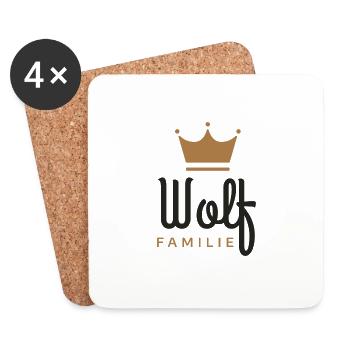 Wolf-Familie - Untersetzer (4er-Set) - Weiß - Vorne
