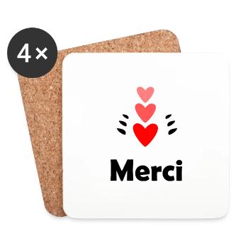 MERCI. MAÎTRESSE. MAÎTRE. MERCI MAÎTRESSE - Dessous de verre (lot de 4) - blanc - Devant