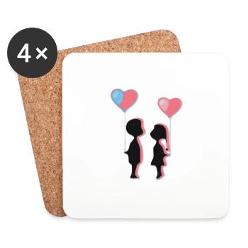 boy - Coasters (set of 4) - white - Front