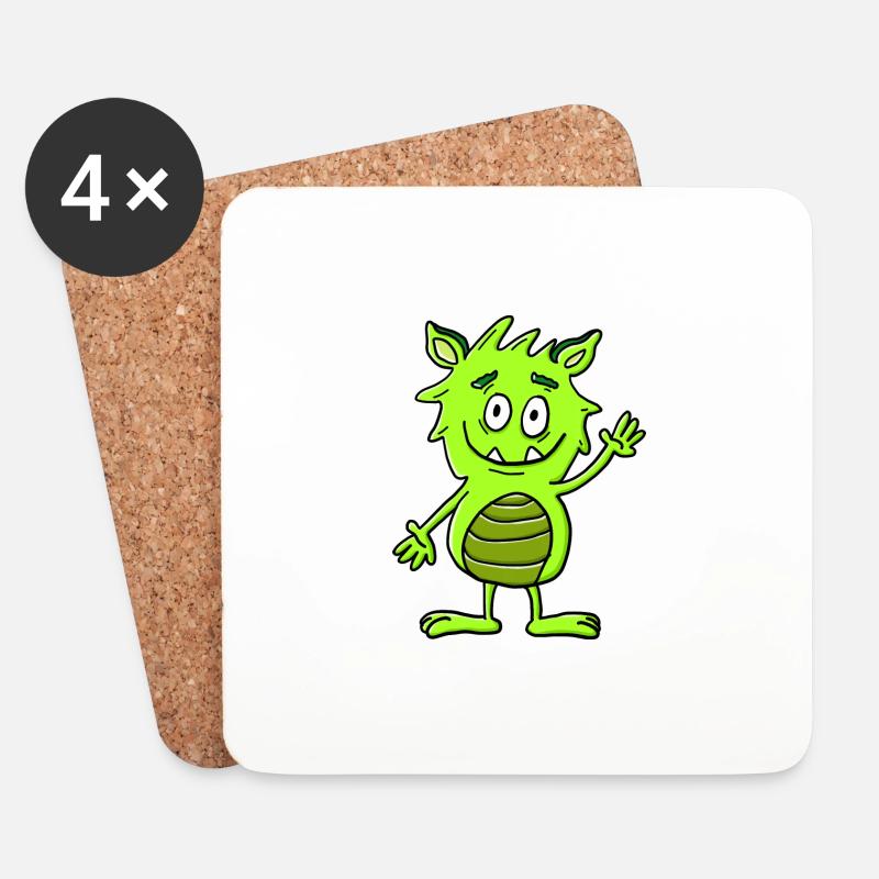 Monster - Untersetzer (4er-Set) - Weiß