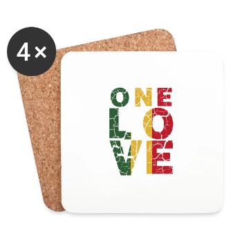One Love - Dessous de verre (lot de 4) - blanc - Devant