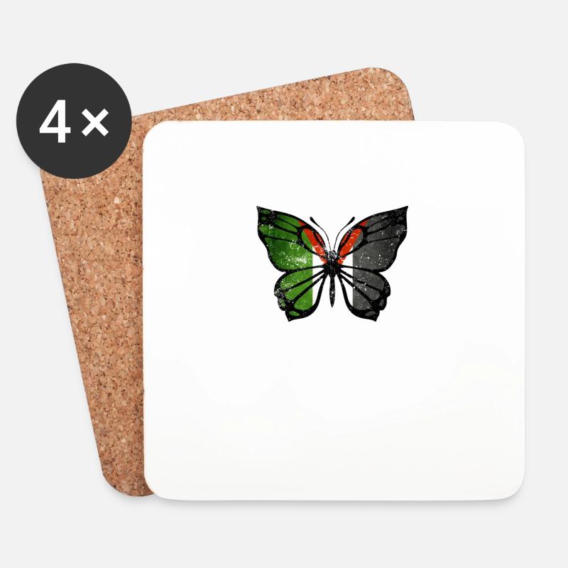 Palästina-Schmetterling - Untersetzer (4er-Set) - Weiß