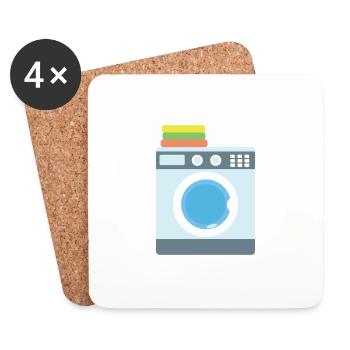Washing machine - Coasters (set of 4) - white - Front
