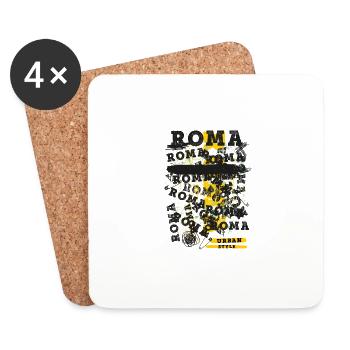 Rome Roma Italie Ville Skyline Accueil Amour - Dessous de verre (lot de 4) - blanc - Devant