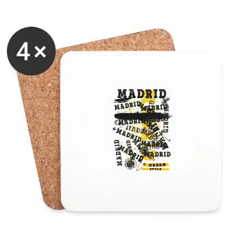 Madrid Spanien Stadt Skyline Heimat Liebe - Untersetzer (4er-Set) - Weiß - Vorne