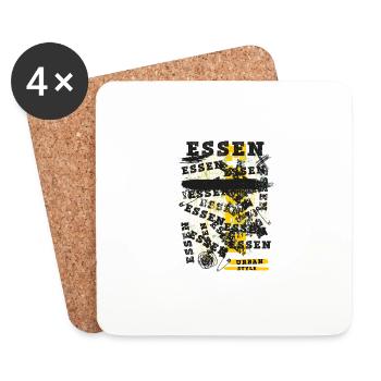 Essen Germany City Skyline Home Love - Coasters (set of 4) - white - Front
