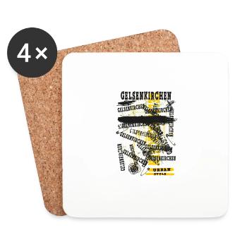 Gelsenkirchen Allemagne Ville Skyline Accueil - Dessous de verre (lot de 4) - blanc - Devant