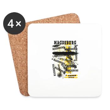 Magdeburg Deutschland Stadt Skyline Heimat Liebe - Untersetzer (4er-Set) - Weiß - Vorne