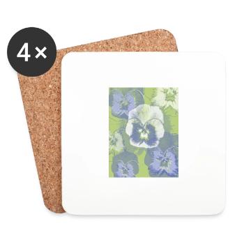 Pensées 1 - Dessous de verre (lot de 4) - blanc - Devant