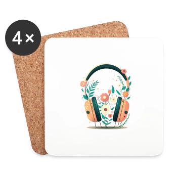 Le nouveau Flower Headset 1 - Dessous de verre (lot de 4) - blanc - Devant