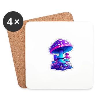 magic mushrooms - Untersetzer (4er-Set) - Weiß - Vorne