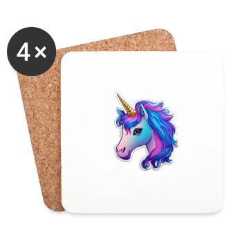 cute unicorn 4 - Untersetzer (4er-Set) - Weiß - Vorne