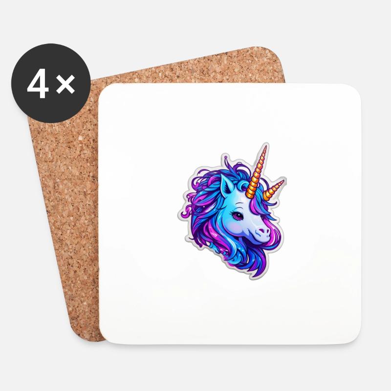 cute "two-nicorn" - Untersetzer (4er-Set) - Weiß