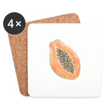 PAPAYA FRUCHT - Untersetzer (4er-Set) - Weiß - Vorne