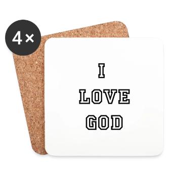 ilovegod - Untersetzer (4er-Set) - Weiß - Vorne
