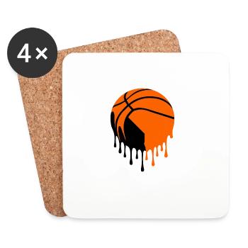 Tropfende Basketball-Straßenkunst - Untersetzer (4er-Set) - Weiß - Vorne