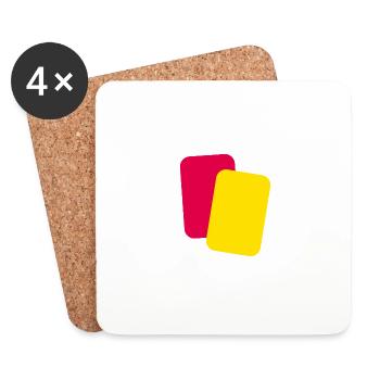 Arbitre cartes football - Dessous de verre (lot de 4) - blanc - Devant