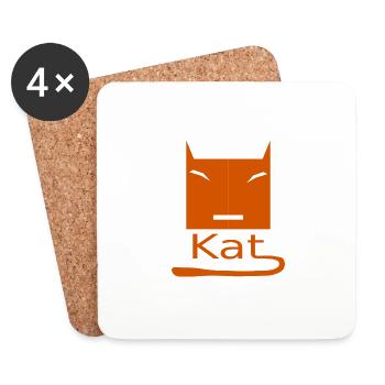 Kat Face 22 - Dessous de verre (lot de 4) - blanc - Devant