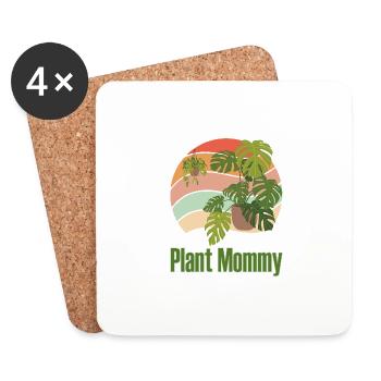 Green Happiness: Plant Mama - Coasters (set of 4) - white - Front